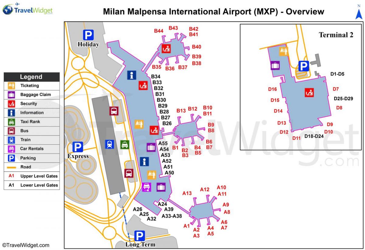 mapa milan aerodrome i železničke stanice