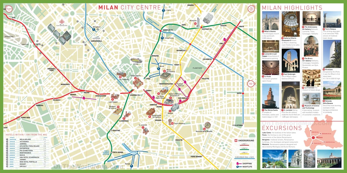 grad u razgledanje milan mapu