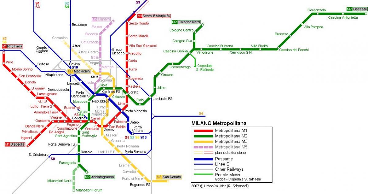 milan metro mapu 2016