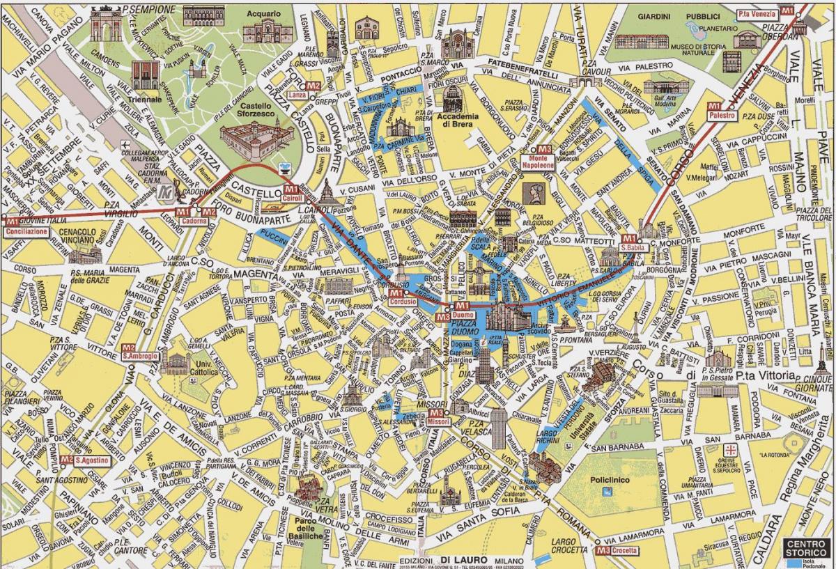 milan grad mapa sa atrakcije