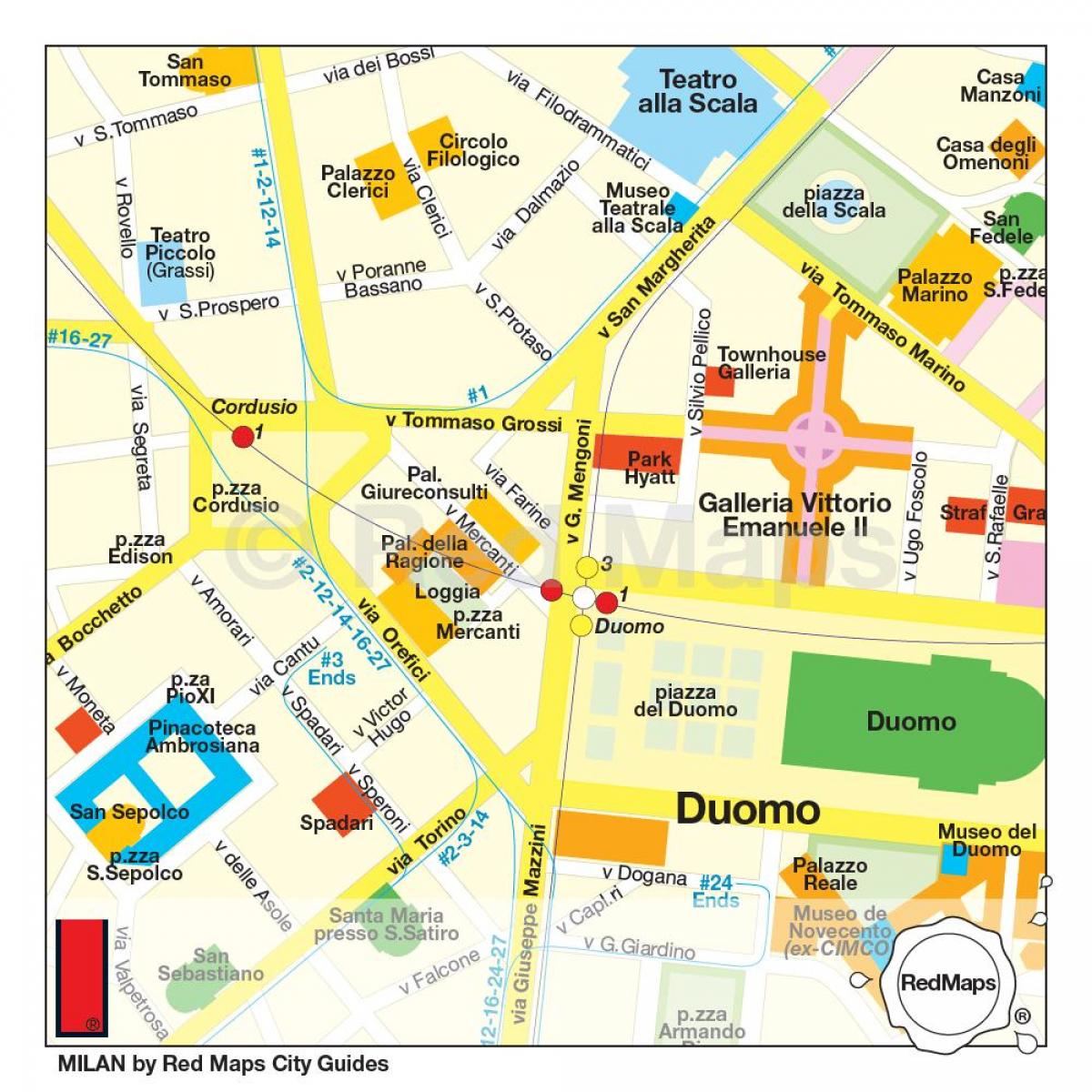 mapa milano u kupovinu ulice
