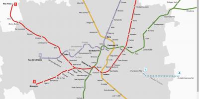Mapa atm milano tramvaj