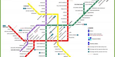 Milano mapa metroa