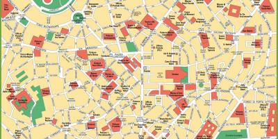 Milano centru grada mapu