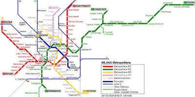 Milan metro mapu 2016