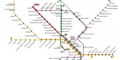 Milan predgrađa željezničke mapu