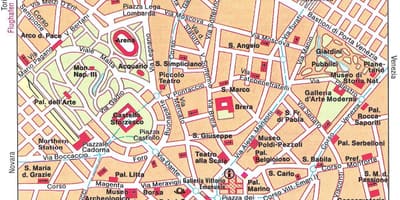 Milan italiji mapu turističke