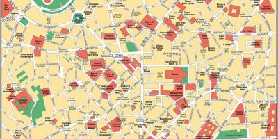 Milan italiji centru grada mapu