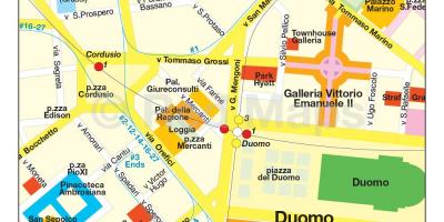 Milan šoping distriktu mapu